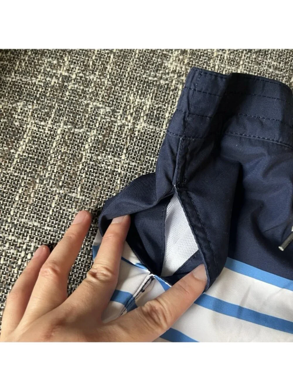 NWT Polo Ralph Lauren Boys Nautical Swim Trunks Striped Blue Size 7 Yr Beach